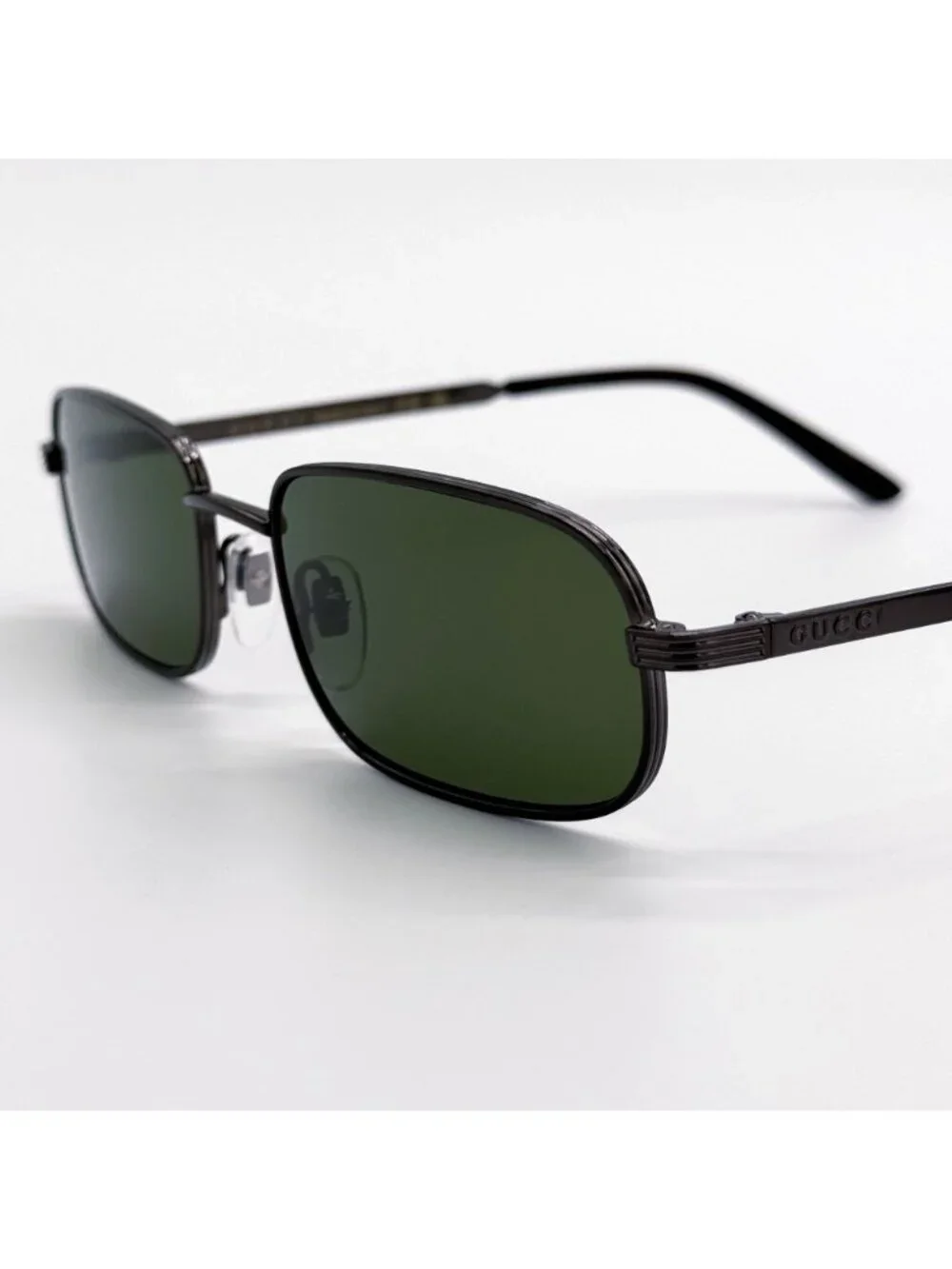 New Gucci Grey Green Square Unisex Sunglasses GG1457S 003